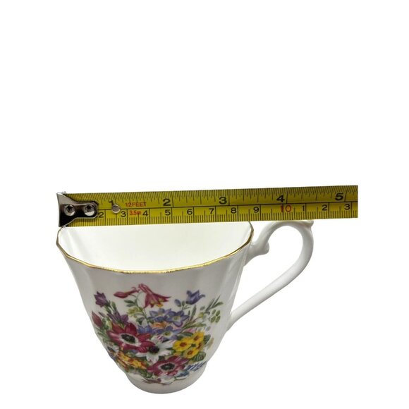 Royal Sutherland H&M Bone China Tea Cup & Saucer Pink Yellow Purple Floral - Picture 10 of 10